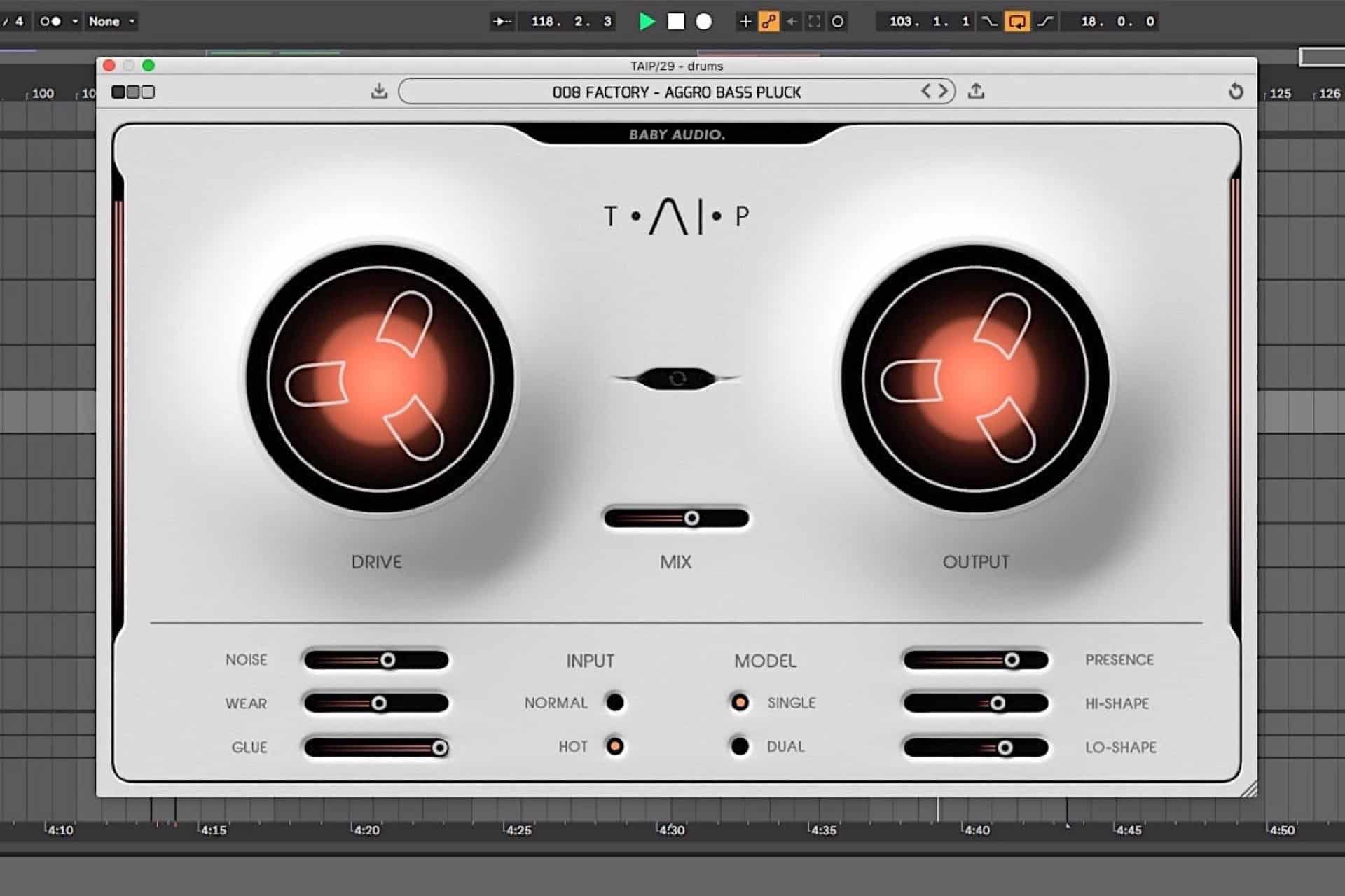 vue principale vst baby audio taip