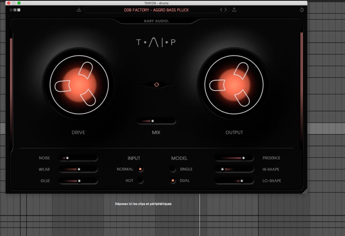 vue noire baby audio taip sous ableton live
